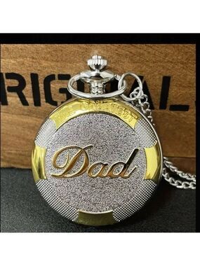 The Greatest Dad Vintage Style Pocket Watch - Silver and Gold Tone